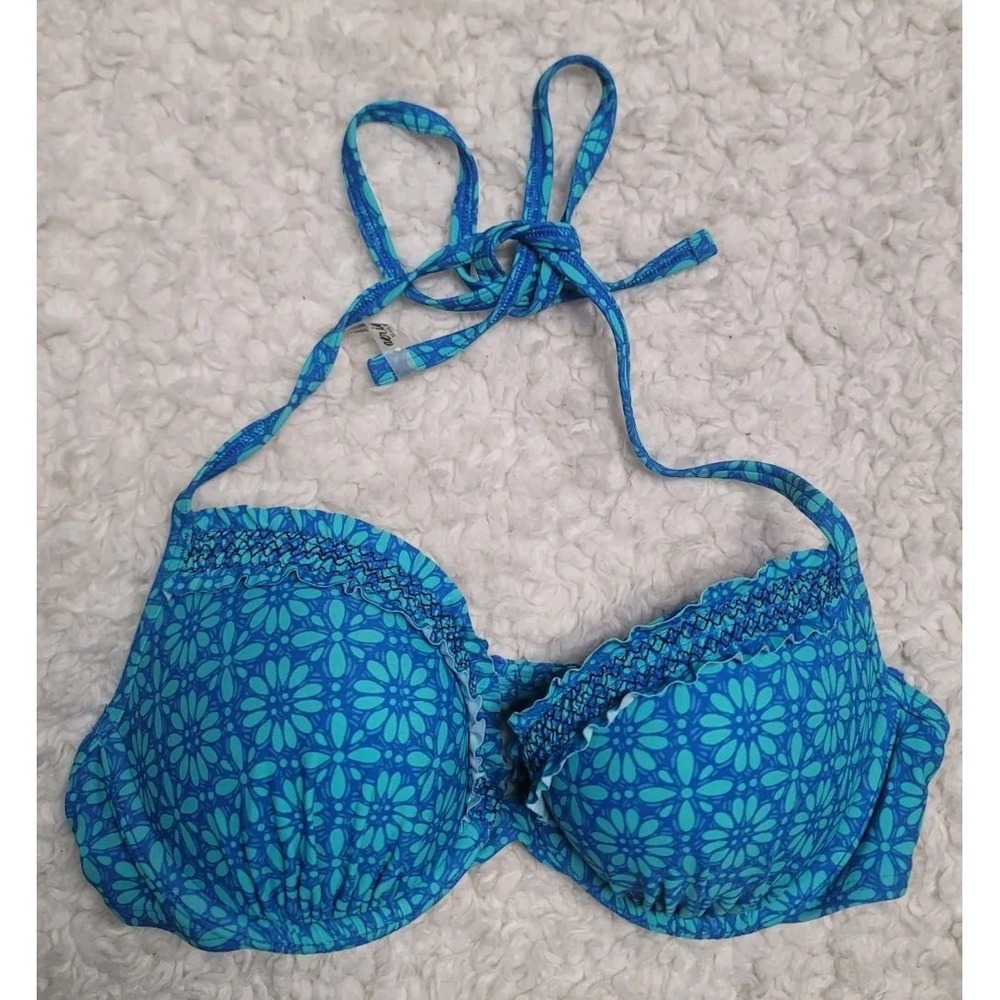 Aerie‎ Women's Swim Perkier Push-Up  34 C Underwire Blue